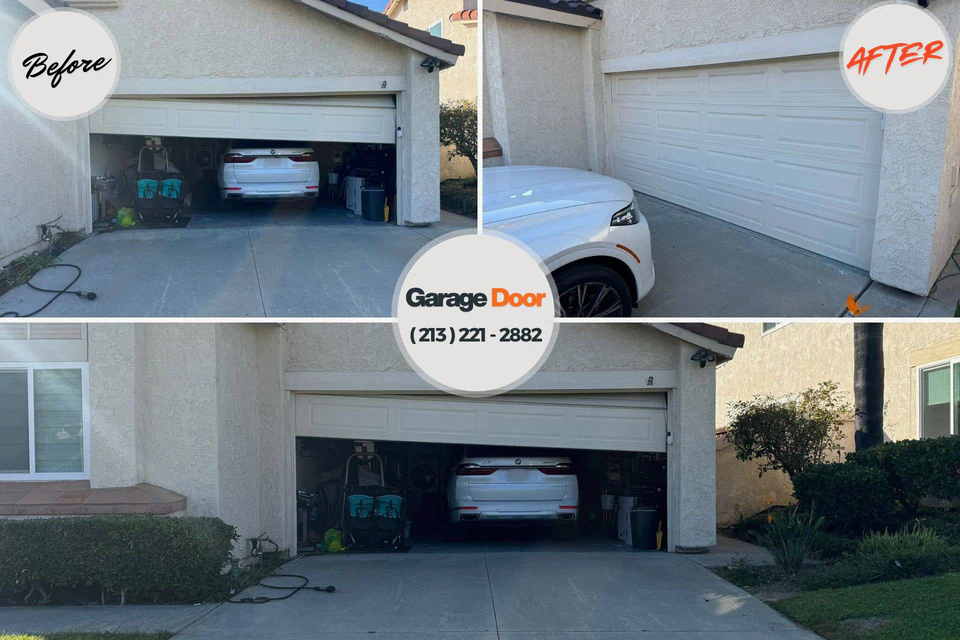 Before and after: garage door repair Bremerton, WA